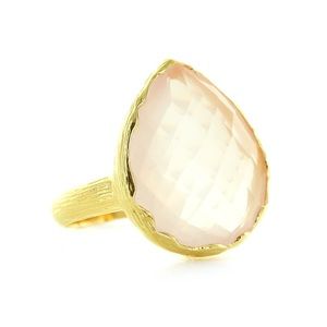 SO PRETTY by Cara Cotter Rose Quartz 18K Gold Ring